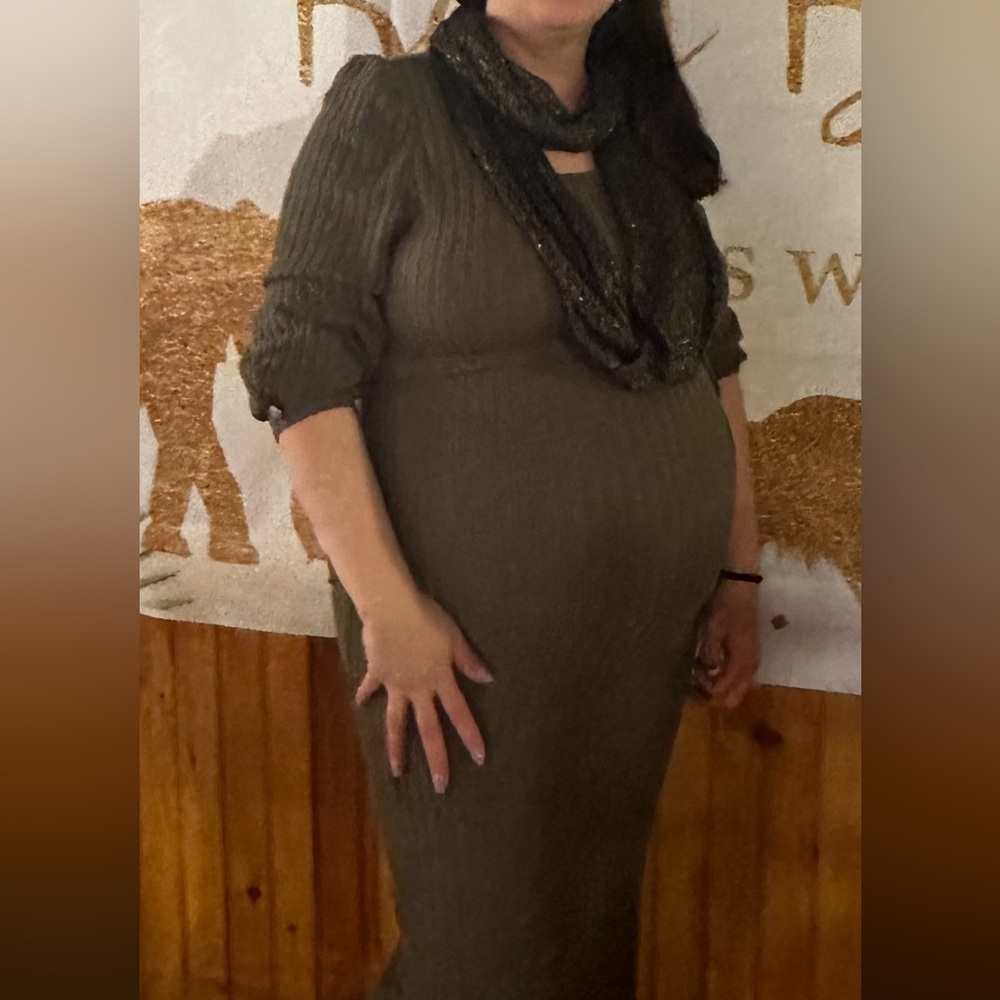 Sage green maternity dress